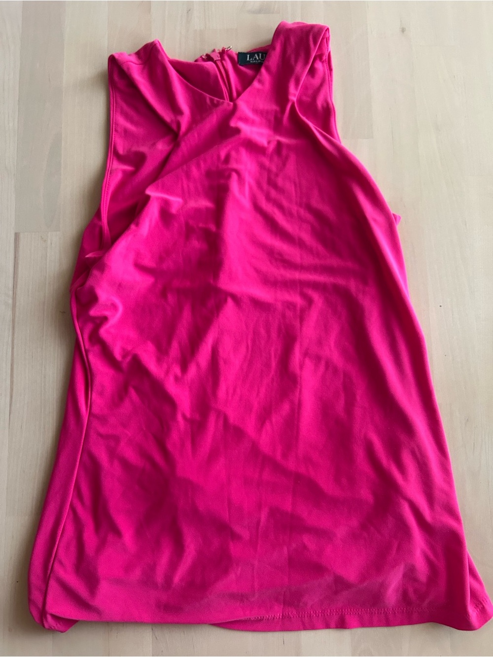 Ralph Lauren Hot Pink V-Neck Slip Chemise